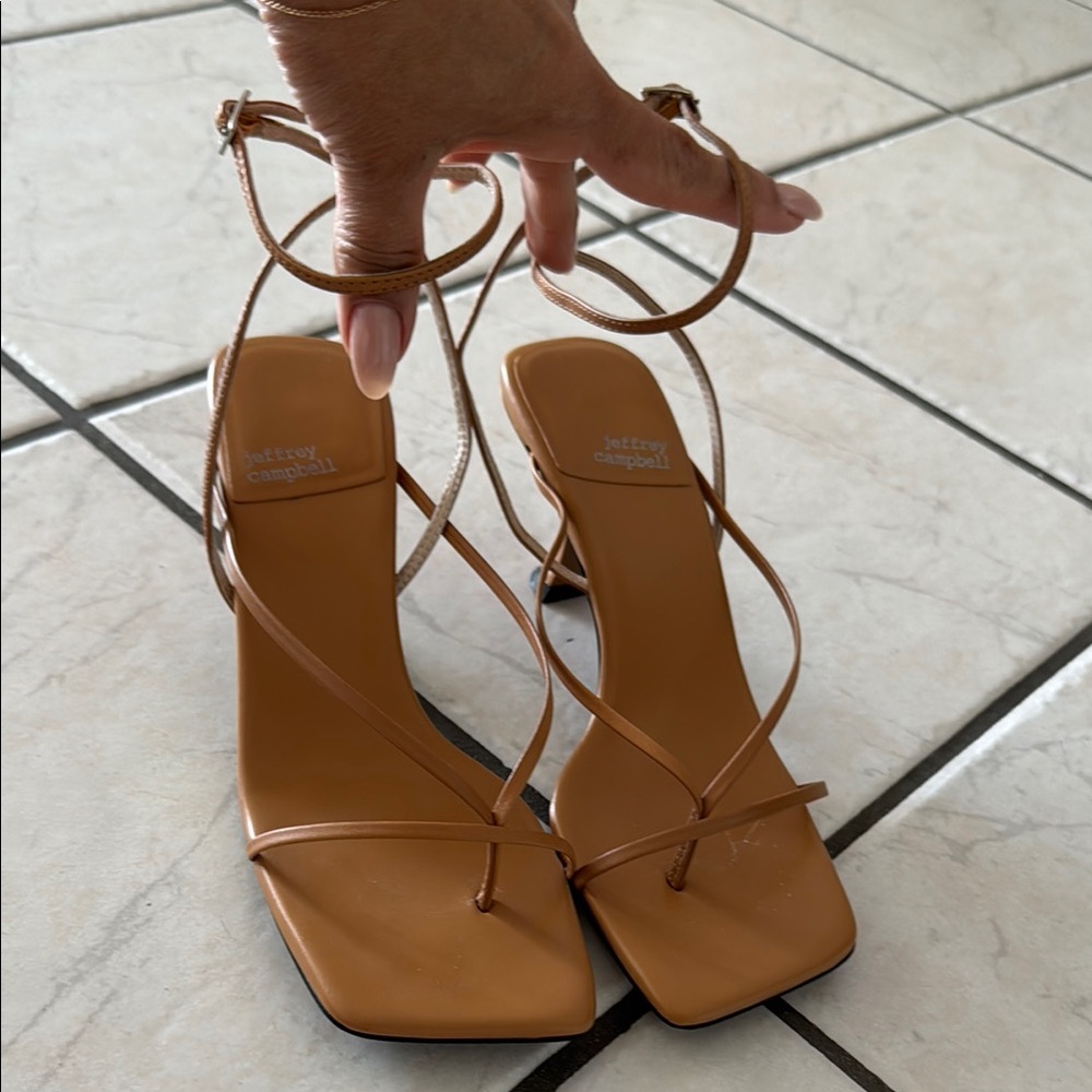 Jeffrey Campbell Tan Strappy Sandals